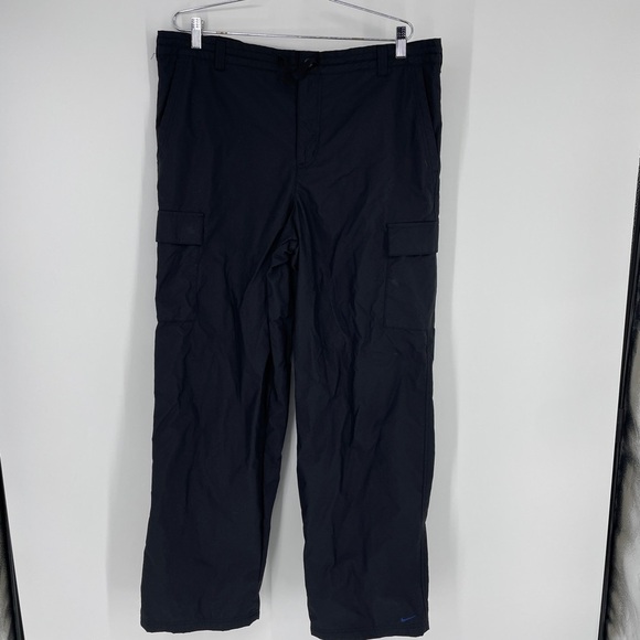 NIKE BLACK WINDBREAKER TRACK PANTS SIZE large WOMEN'S RFC#NME 920220 KL4 - Picture 1 of 6